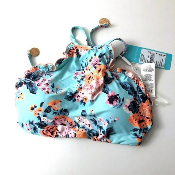 SEAFOLLY Australia Vintage Wildflower Iceberg Reversible Bikini Top NWT - Picture 2 of 3